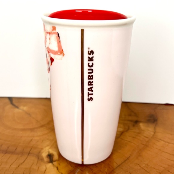 Starbucks Dining 25 Starbucks Ceramic Travel Mug With Lid Floral